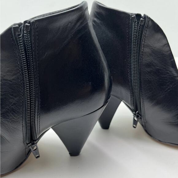 Unlace Black Leather Pointed Toe Ankle Boots Made in Italy - Picture 8 of 12